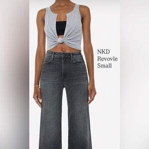 Naked Wardrobe Gray Twist Front Tank Top size XS